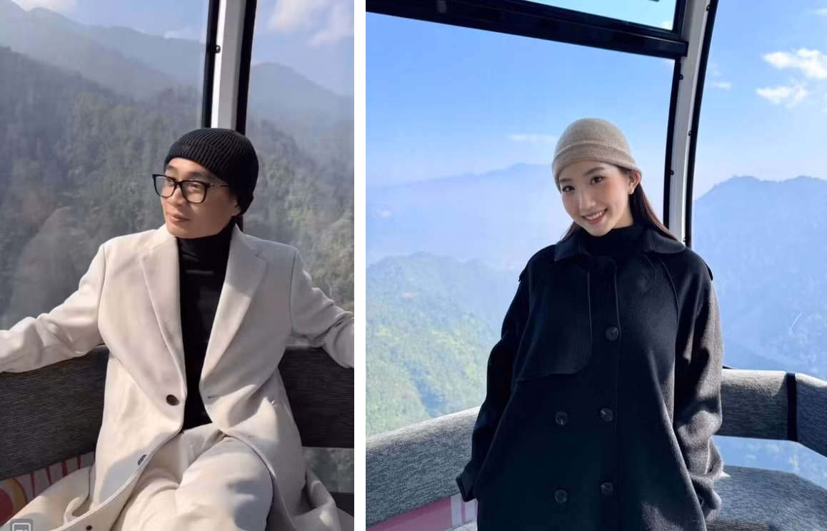 Lần trải nghiệm đáng nhớ nhất đối với nữ TikToker là chinh phục đỉnh Fansipan - nóc nhà Đông Dương bằng cáp treo. Theo lời kể, ở chặng đi đầu tiên, cô và chồng hào hứng khi cả hai được ngồi riêng một cabin cáp treo, rất tiện cho việc tạo dáng và chụp ảnh cho nhau.