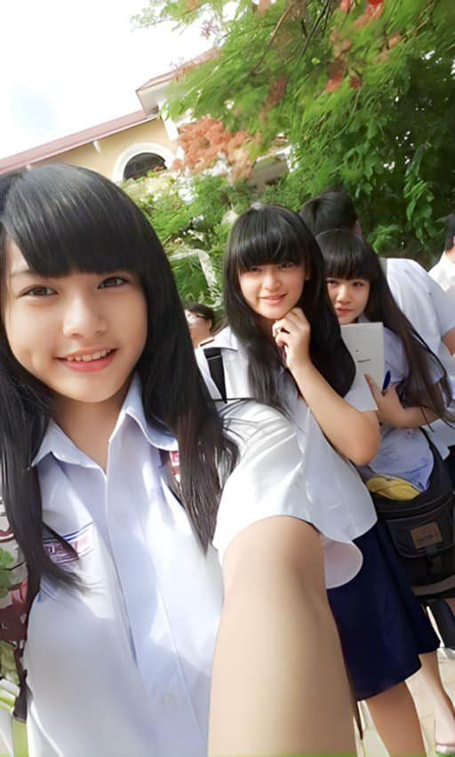 Cô nàng hot girl hào hứng, phấn khích, thích thú khi nhìn lại những khoảnh khắc cũ.