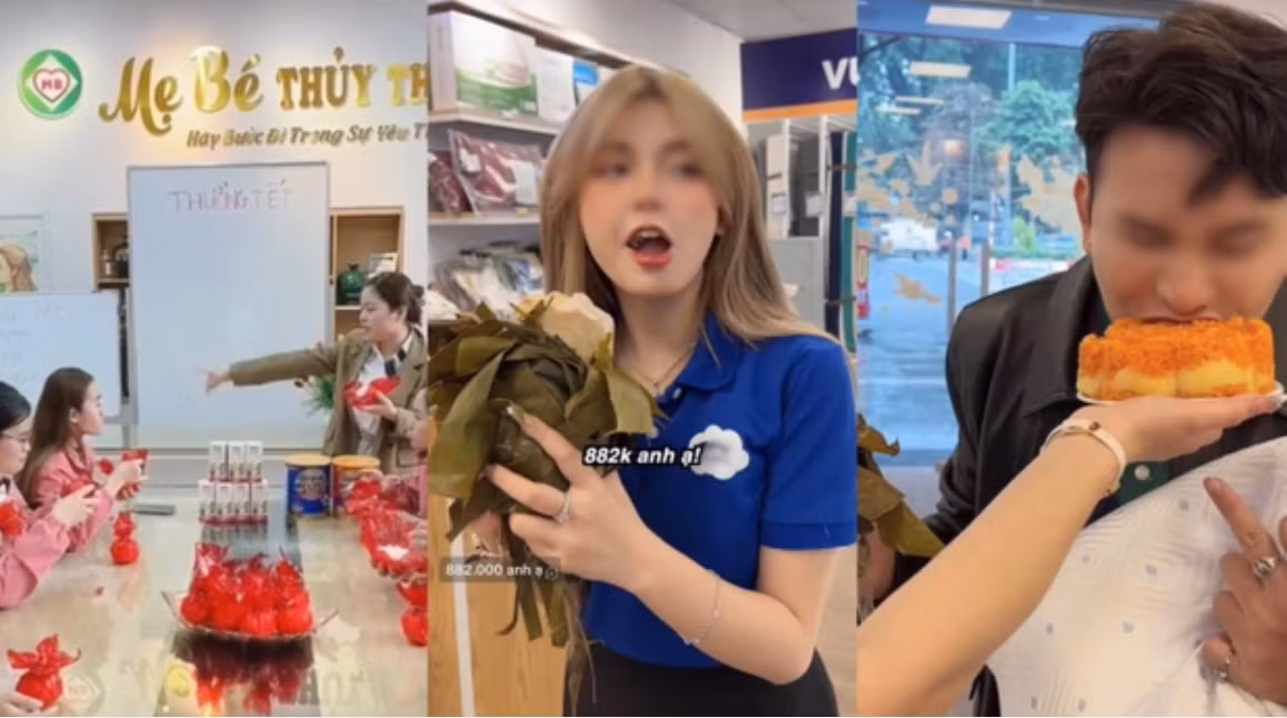 Người xem thích thú khi xem cảnh nhân viên dự họp ăn thanh long ruột đỏ cả quả, mặt mũi lem luốc, miệng đỏ choét; hay nhân viên vừa họp vừa nhấm nháp chanh chấm muối ớt, bánh chưng hay xôi,...