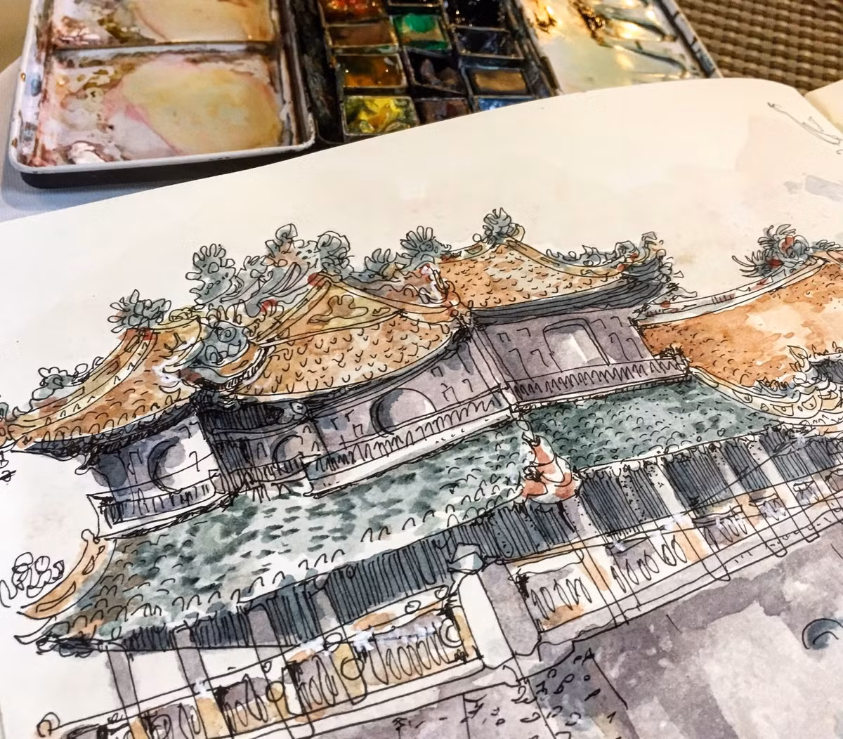 Cổng Ngọ Môn ở Hoàng thành Huế. Ảnh: Portland Sketcher.