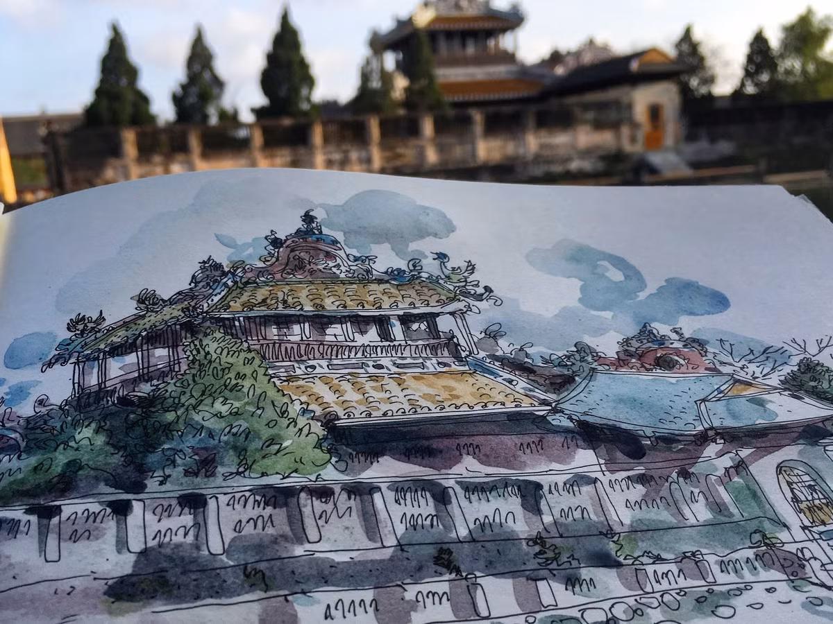 Một góc nhìn khác về Ngọ Môn. Ảnh: Portland Sketcher.