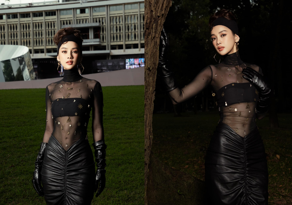 Với gu ăn mặc sang chảnh, gợi cảm, Trình Mỹ Duyên được đánh giá là quá phù hợp khi đóng vai em gái đỏng đảnh của Mạnh Trường trong phim "Đừng nói khi yêu".