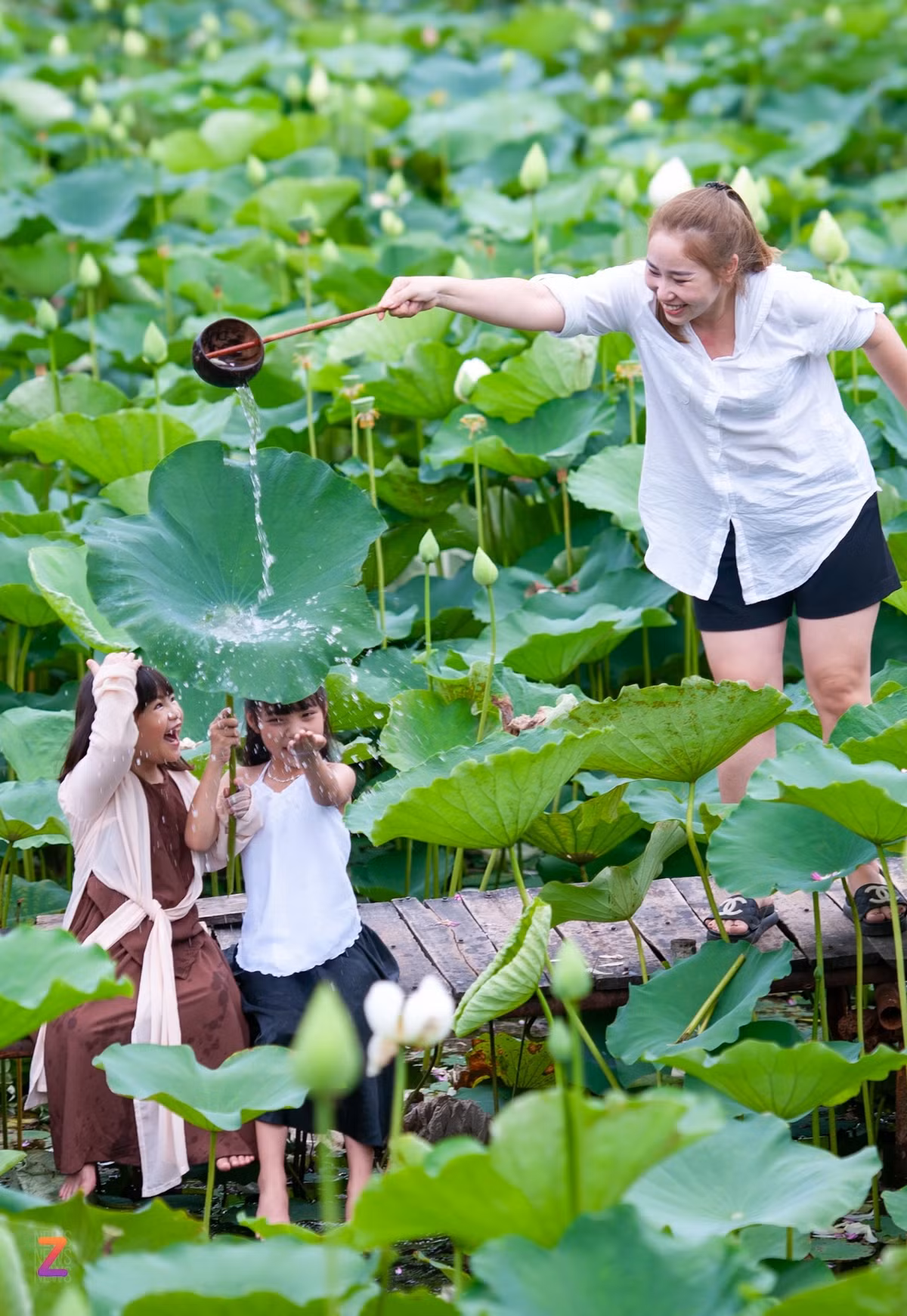 Nhiều gia đình cũng đưa con trẻ đến đây để lưu giữ lại những bức ảnh ý nghĩa.