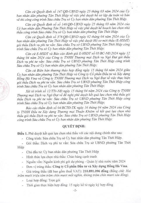 TP HCM: Hong Ha Vina lien tiep trung thau tai UBND P.Tan Thoi Hiep-Hinh-2