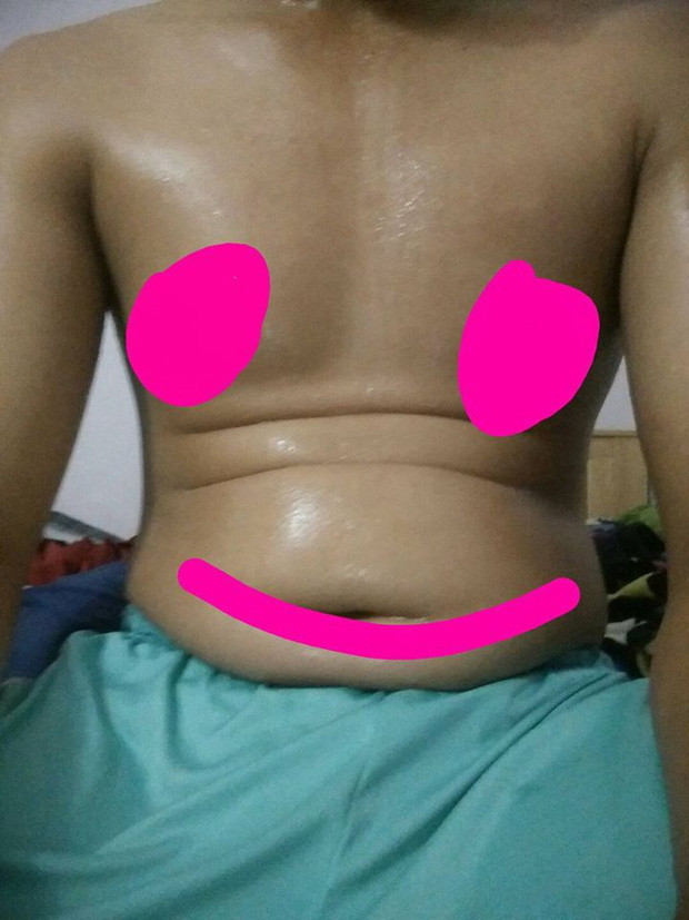 Từ ngoại hình với chiếc bụng ngấn mỡ khiến Trí Hào luôn ngại ngùng.