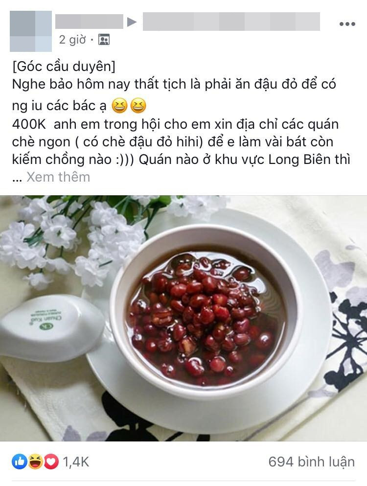 Hội FA nhanh chóng tìm địa chỉ mua chè đậu đỏ cầu duyên mong thoát kiếp ế.