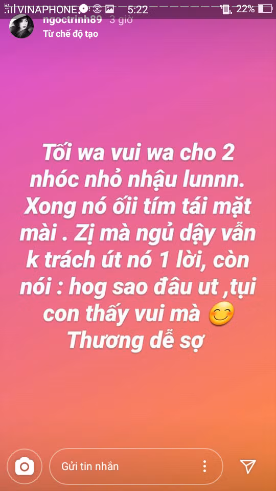 Trước tranh cãi từ công chúng, “Nữ hoàng nội y” đã lên tiếng trên trang cá nhân Instagram. Qua đây, cô nàng giải thích rằng việc để các cháu nhậu không quá nghiêm trọng như mọi người nghĩ và bản thân các cháu hay các thành viên khác trong gia đình đều cảm thấy thoải mái với điều đó.