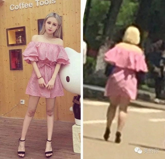 Những bức ảnh do người đi đường vô tình chụp lại ở tàu điện ngầm, quán trà sữa, đường phố cho thấy Shirley sở hữu nhan sắc bình thường, thậm chí kém sắc.