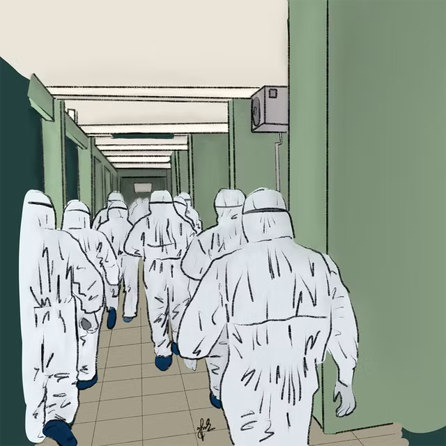 Minh Anh chia sẻ, trong thời gian được nghỉ học vì dịch, cô nàng thường bắt gặp những hình ảnh xúc động về các lực lượng tuyến đầu chống dịch trên MXH. Cũng từ đây mà nữ sinh viên đã cho ra đời bộ ảnh đầy xúc động này.