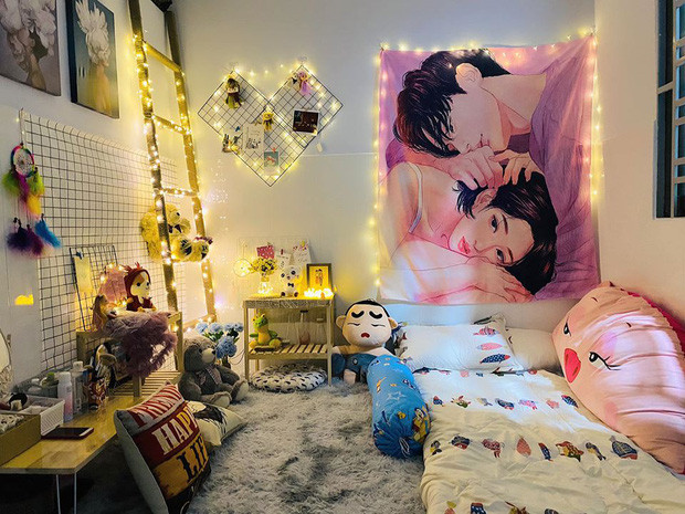 Bởi căn phòng ban đầu khá mới nên Hằng tiết kiệm được khoản sơn sửa, cô nàng chỉ đầu tư vào mua nội thất, đồ trang trí.