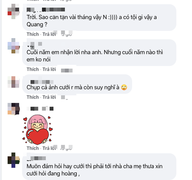 Nhiều cư dân mạng tỏ ra thắc mắc tại sao Ngân 98 không đồng ý mà cần suy nghĩ dù trước đó cả hai đã cùng nhau đi chụp ảnh cưới, thậm chí là họ còn tổ chức cả một buổi tiệc riêng tư với sự góp mặt của 2 bên gia đình.