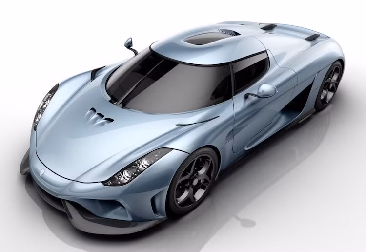 Tiếp nối theo sau Chiron là một mẫu siêu xe khác tới từ Thụy Điển là Koenigsegg Regera với giá 1,89 triệu Euro (tương đương 47,1 tỷ đồng). Regera là một siêu xe hybrid với 3 động cơ điện, cho tổng mô-men xoắn lên tới 2000 Nm.