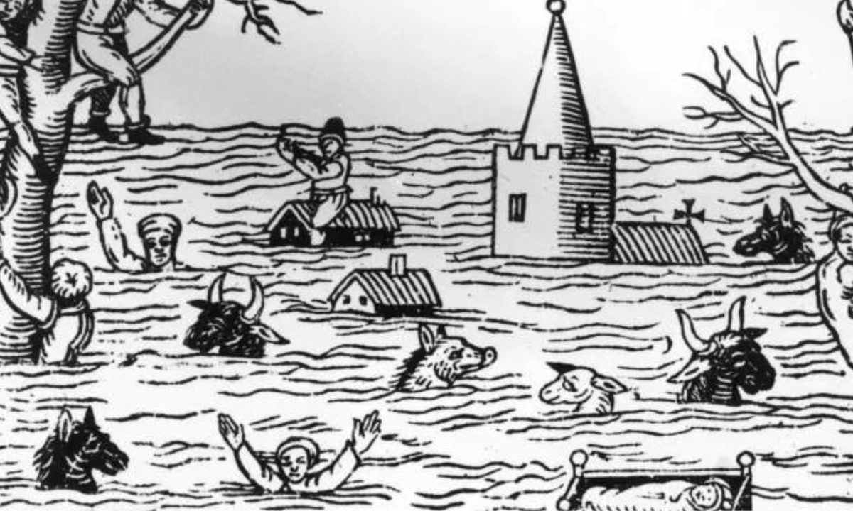 8. Trận lụt tồi tệ nhất nước Anh cướp đi khoảng 2.000 sinh mạng: trận đại hồng thủy bắt đầu vào sáng 30/1/1607 khi một làn sóng biển lớn tràn vào đất liền khoảng 500 km2 ở phía tây nam nước Anh và xứ Wales, nhấn chìm hoàn toàn ít nhất 20 ngôi làng. (Nguồn: Getty)