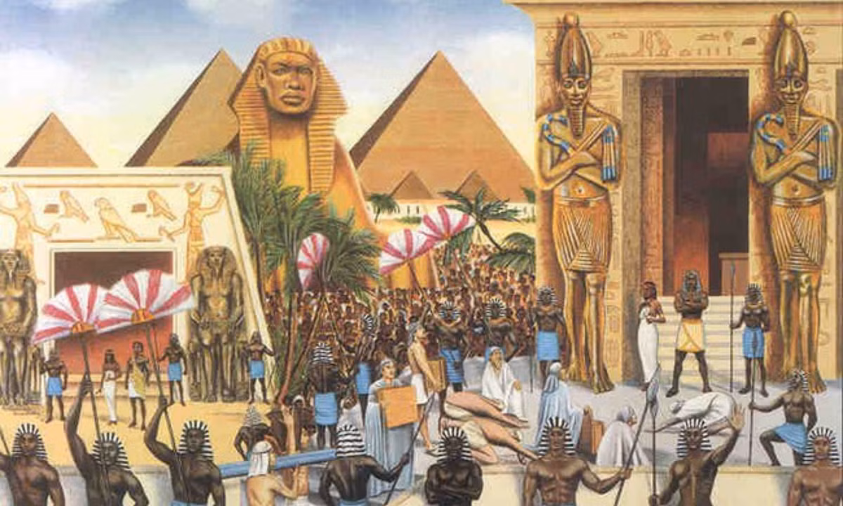 Ai Cập cổ đại được thống nhất vào khoảng năm 3.000 trước Công nguyên.Thượng Ai Cập là vùng đất trồng trọt nằm dọc hai bờ thượng nguồn sông Nile, Hạ Ai Cập là vùng đất nằm quanh cửa sông Nile. (Nguồn: Chloe Hanf). 