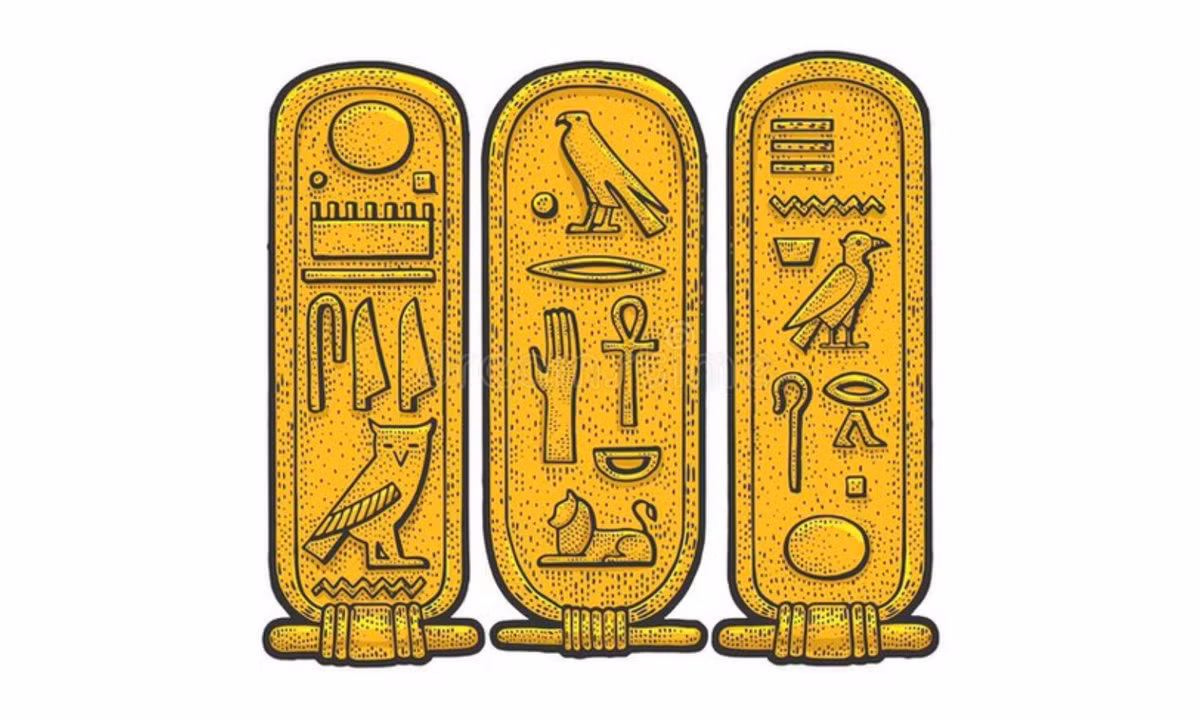 Đồ vật trong ảnh được gọi là cartouche, được dùng để viết những văn bản có tên người nổi tiếng, thường là người trong hoàng gia như vua, hoàng hậu. (Nguồn: Dreamstime)