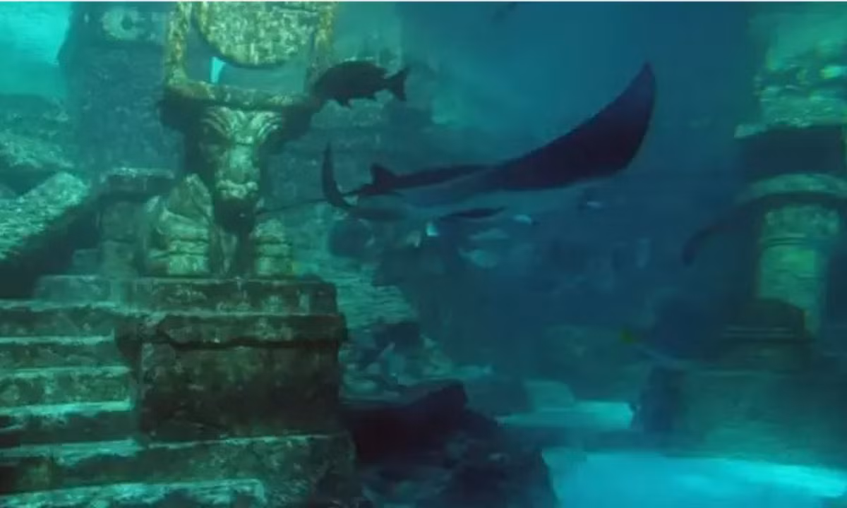 4. Cung điện 'Captivation': mgôi nhà mới do Poseidon xây dựng vì tình yêu ở Thành phố Atlantis được bao quanh bởi những vòng nước và đất. Các bức tường của Atlantis bao quanh được xây dựng bằng đá đỏ, trắng, đen, và được trang trí bằng kim loại quý. (Nguồn: Wikimedia) 