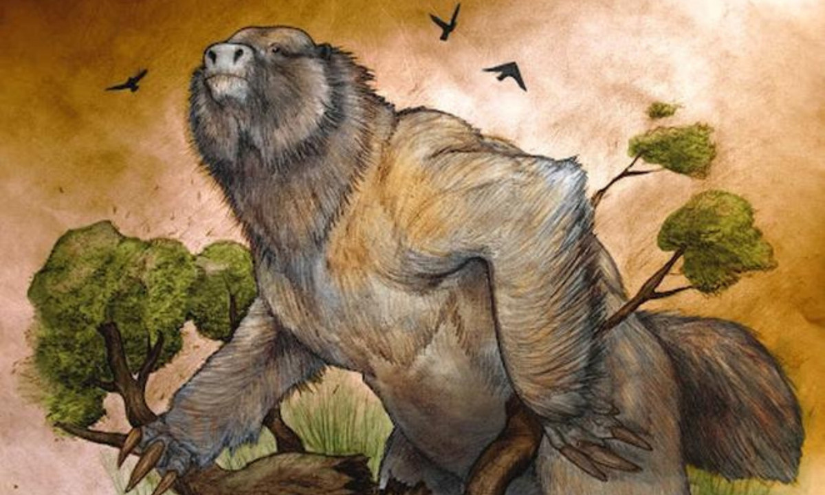 2. "Cỗ máy khát máu" Megatherium: là một chi lười đất, sống trên cạn. Loài này có thể nặng đến 5 tấn, có kích cỡ như một con voi và sống vào khoảng 2 triệu đến 8.000 năm về trước. (Nguồn: Báo Dân trí) 