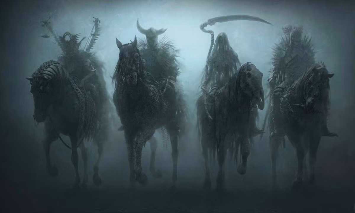 5. Bốn con ngựa của Apocalypse trong thần thoại Kitô giáo: chúng là biểu tượng của sự chinh phục, chiến tranh, nạn đói và cái chết. Trong sách Khải Huyền, 4 con ngựa trên được coi là dấu hiệu của sự phán xét cuối cùng trong suốt Ngày tận thế. (Nguồn: GameK)