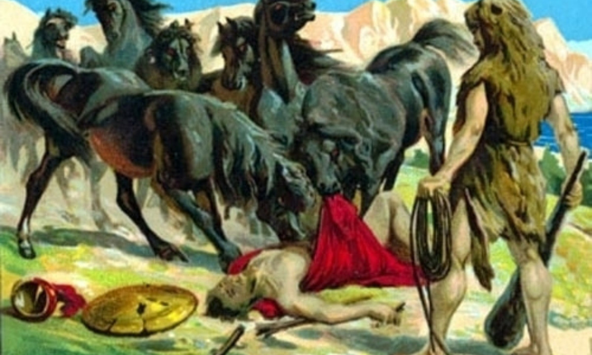 8. Truyền thuyết Hy Lạp cổ đại về đàn ngựa cái của Diomedes: bốn chú ngựa cái của Diomedes gồm: Podagros, Lampon, Xanthos và Deimos. Chúng có sở thích ăn thịt người. Một số thần thoại kể rằng, Heracles được giao nhiệm vụ bắt và thuần hóa đàn ngựa đặc biệt này. Heracles đã khiến 4 con ngựa ăn thịt chính chủ nhân của chúng rồi thuần phục chúng. (Nguồn: VnExpress)