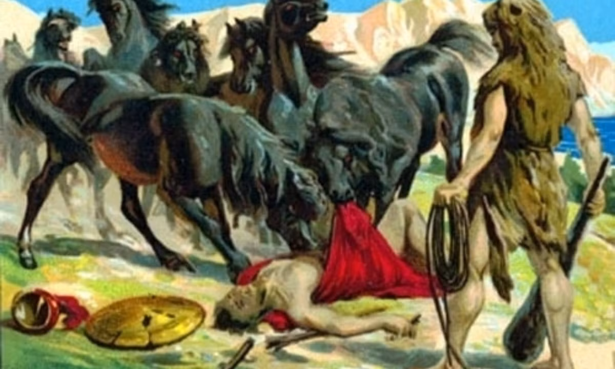 8. Truyền thuyết Hy Lạp cổ đại về đàn ngựa cái của Diomedes: bốn chú ngựa cái của Diomedes gồm: Podagros, Lampon, Xanthos và Deimos. Chúng có sở thích ăn thịt người. Một số thần thoại kể rằng, Heracles được giao nhiệm vụ bắt và thuần hóa đàn ngựa đặc biệt này. Heracles đã khiến 4 con ngựa ăn thịt chính chủ nhân của chúng rồi thuần phục chúng. (Nguồn: VnExpress)