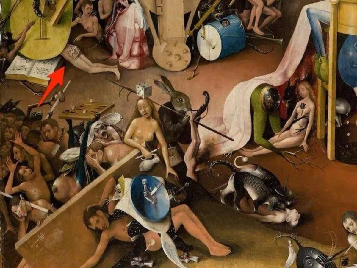 5. Bức tranh “Khu vườn lạc thú trần gian” của Hieronymus Bosch; là một tác phẩm nghệ thuật khổng lồ, kì bí ở một cảnh chơi nhạc nằm phía bên trái của bức tranh. (Nguồn: wikimedia.org)