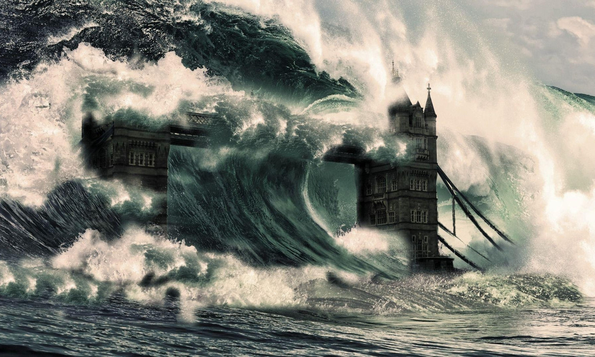 2. Thế giới chìm trong nước (năm 3000): các nhà khoa học dự báo rằng, sau 1.000 năm nữa nhiệt độ Trái Đất có thể sẽ tăng thêm 150C, trong khi mực nước biển sẽ dâng cao hơn 11m. (Nguồn: zicxa.com)