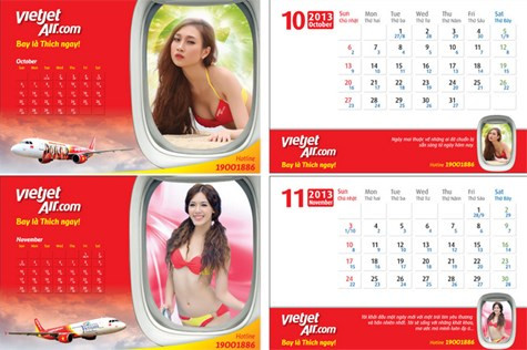Lịch ảnh bikini 2013 của VietJet Air. Ảnh: GDVN.