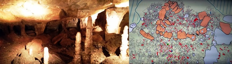 Ở trung tâm, các nhà nghiên cứu tìm thấy tàn tích của một lò sưởi cổ. Họ suy đoán một nhóm nhỏ thuộc những người săn bắt hái lượm đã tụ tập xung quanh lò sưởi này để chế tạo công cụ, sơ chế thịt, chế biến xương và da từ động vật.