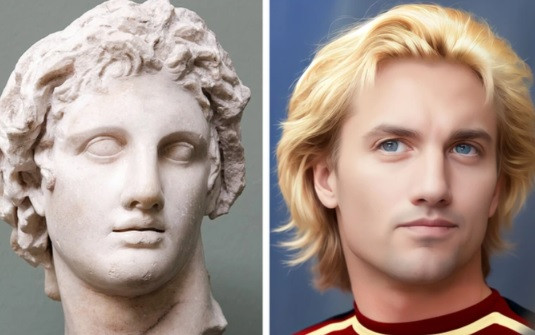 Khi xem ảnh phục dựng chân dung Alexander Đại đế, nhiều người ngỡ ngàng trước nhan sắc "vạn người mê" của ông hoàng này khi có tóc vàng, mắt xanh và có gương mặt tuấn tú.