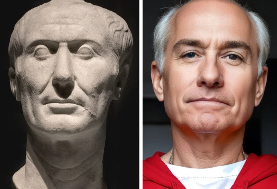Julius Caesar là lãnh tụ quân sự và chính trị gia có ảnh hưởng lớn đến đế chế La Mã. Thông qua bức tượng, các chuyên gia dùng AI phục dựng chân dung Caesar với trán cao, mũi thẳng và đôi mắt toát lên sự thông thái.