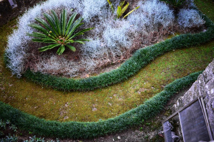 Một góc vườn trong lâu đài.