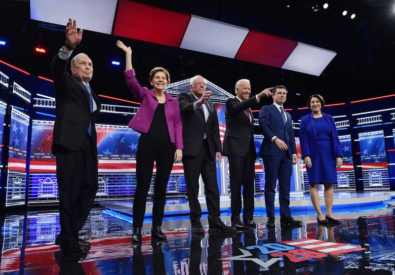 Cuộc tranh luận lần thứ 9 của các ứng viên Tổng thống Mỹ thuộc Đảng Dân chủ tham gia cuộc đua vào Nhà Trắng 2020 đã diễn ra tại Las Vegas, bang Nevada, hôm 19/2 vừa qua. (Nguồn ảnh: Reuters)
