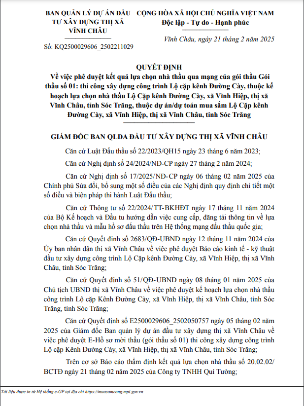 Soc Trang: Cty Sang Phu Loc thi cong Lo cap kenh Duong Cay