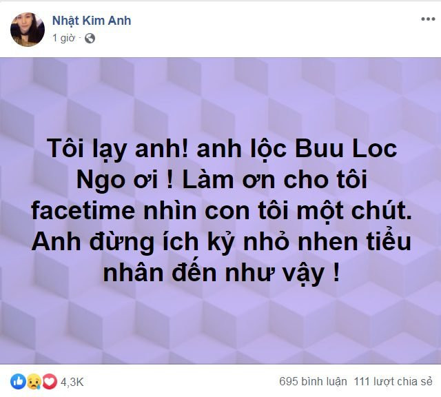 Nhat Kim Anh tham thiet xin chong cho duoc nhin con… dau chi 1 phut