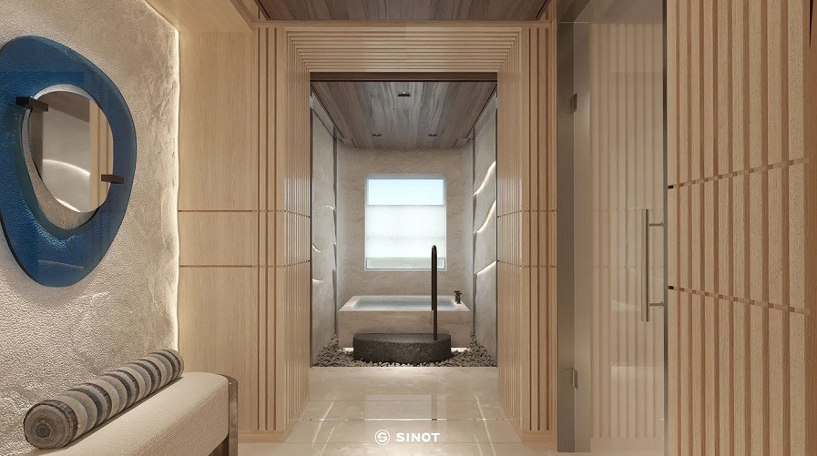 Bên cạnh đó, khu vực này còn có phòng spa, phòng tập thể dục, phòng tắm hammam và phòng xông khô.