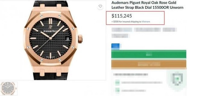 Đây là một chiếc đồng hồ đến từ thương hiệu đình đám Thụy Sĩ Audemars Piguet, thuộc dòng Royal Oak. Ảnh chụp màn hình