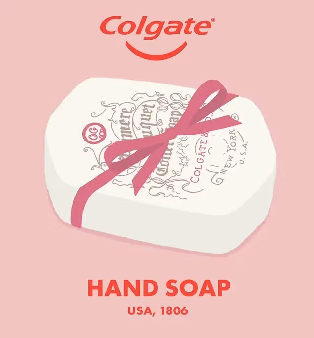 Ngày nay, Colgate là thương hiệu kem đánh răng nổi tiếng. Tuy nhiên, thương hiệu lại khởi nghiệp với bánh xà phòng.