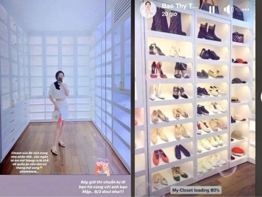 Đặc biệt, bên trong nhà có cả không gian riêng để cất giữ quần áo, phụ kiện. Ảnh: IG Bao Thy Tran.