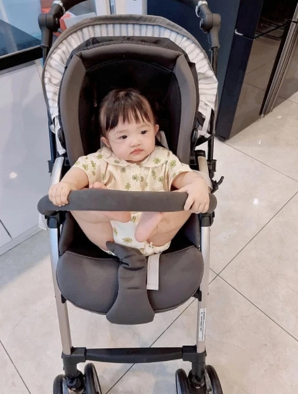 Đông Nhi cũng không là ngoại lệ. Nữ ca sĩ tậu cho con gái nhỏ chiếc xe đẩy vô cùng thoải mái cho trẻ em với giá lên tới 20 triệu đồng. Ảnh: FB Đông Nhi