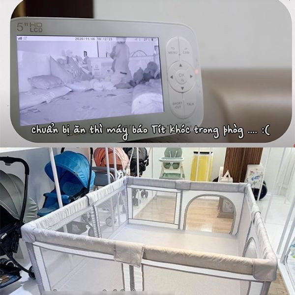 Joyce Phạm - nữ nhà đại gia Minh Nhựa tậu hẳn chiếc camera hiện đại dành riêng cho em bé có giá 18 triệu đồng. Mỗi lần bé con di chuyển chiếc camera sẽ thông báo ngay cho ba mẹ biết. Ảnh chụp màn hình