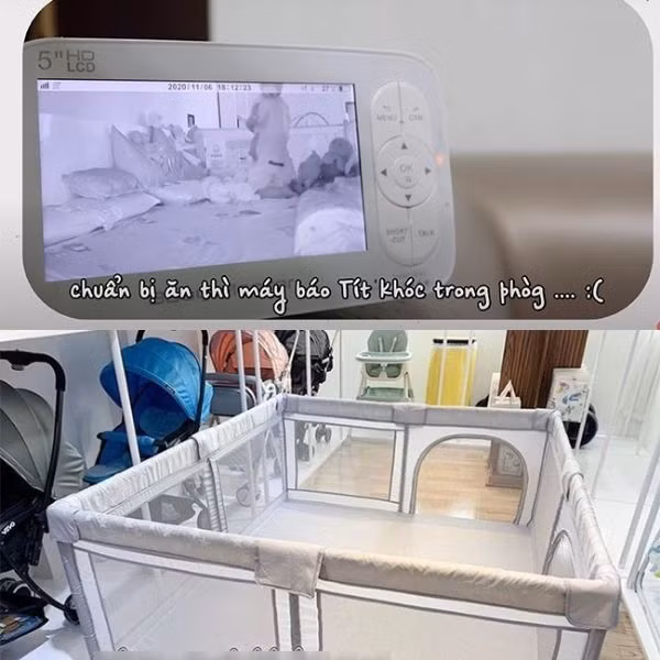 Joyce Phạm - nữ nhà đại gia Minh Nhựa tậu hẳn chiếc camera hiện đại dành riêng cho em bé có giá 18 triệu đồng. Mỗi lần bé con di chuyển chiếc camera sẽ thông báo ngay cho ba mẹ biết. Ảnh chụp màn hình