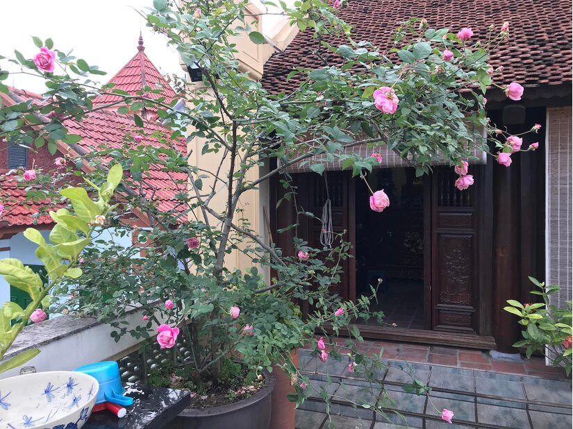 Đó là căn nhà kiểu cổ tái hiện nếp sống thôn quê. Ảnh: Vietnamnet