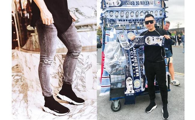 Siêu phẩm "Balenciaga Speed Sneakers" được anh nhanh tay rước về bởi số lượng có hạn với giá khoảng 675 USD (15,5 triệu)/đôi. Ảnh: Dân Việt