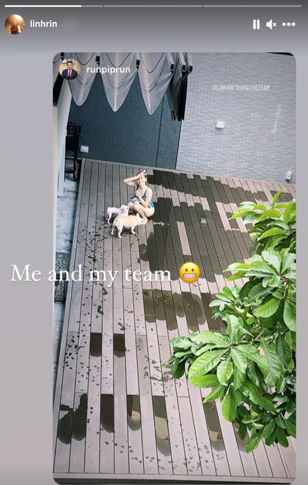 Ngôi nhà còn có bể bơi lớn bao quanh. Ảnh: Instagram