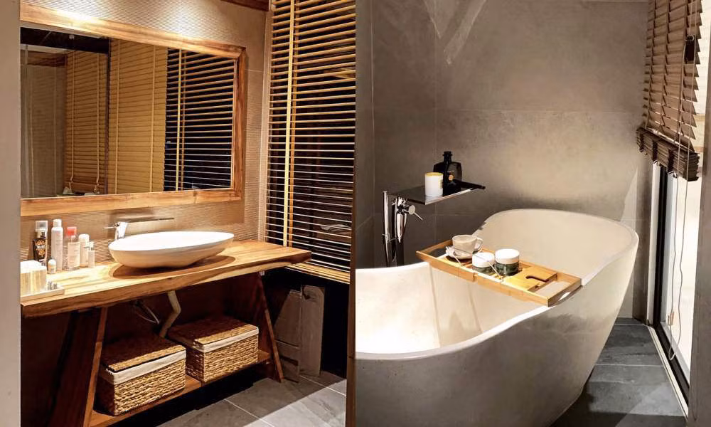 Nhà tắm sang chảnh không kém khách sạn 5 sao. Ảnh: FBNV