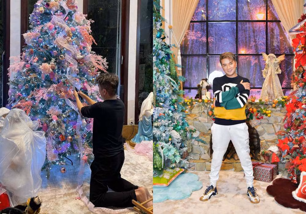 Vào mỗi dịp Giáng sinh, biệt thự của Mr Đàm lại trở nên lung linh, ngập sắc màu. Nguồn: FBNV