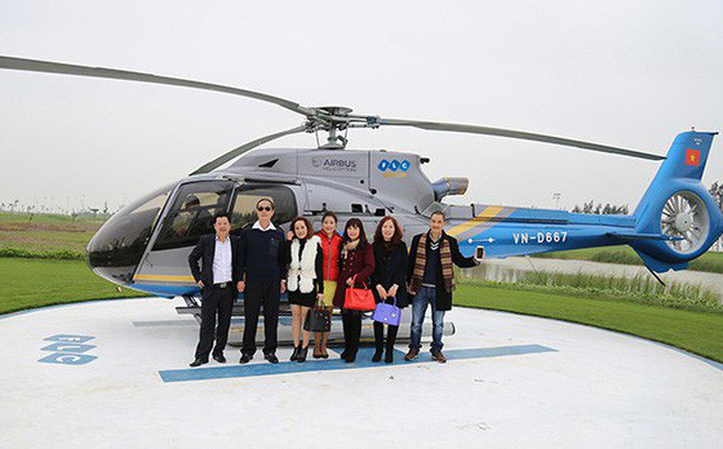 Một trong những chiếc trực thăng gắn logo của FLC Group đã được bán cho đối tác. Ảnh: Nhadautu