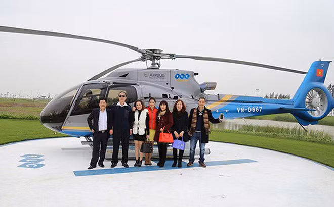 Một trong những chiếc trực thăng gắn logo của FLC Group đã được bán cho đối tác. Ảnh: Nhadautu