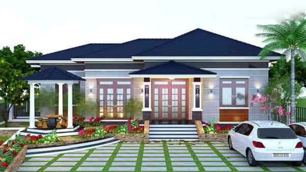 Công trình gây ấn tượng bởi quy mô kiến trúc lớn với hình thái kiến trúc bề thế, kiên cố. Ảnh: Xaydungso