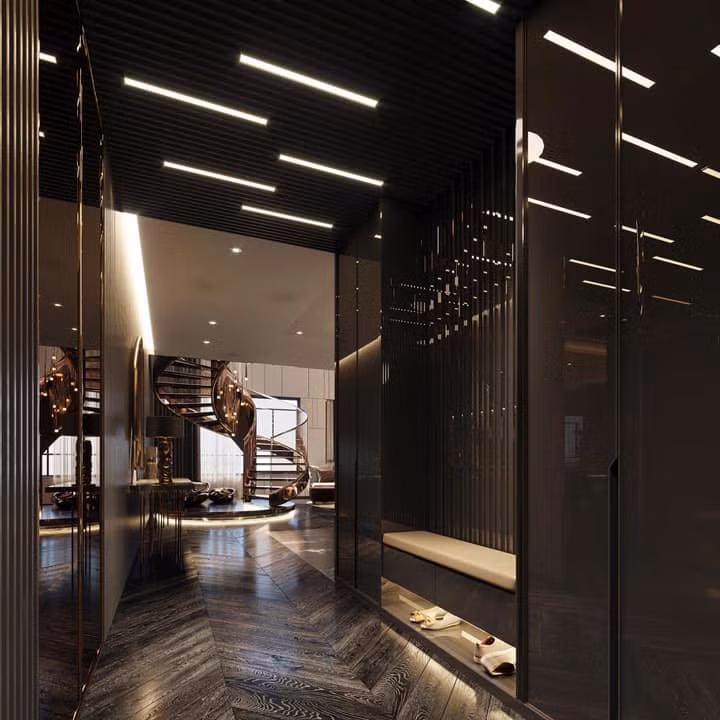 Choang ngop biet thu hoanh trang dang xay cua Ngan 98